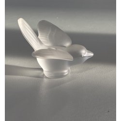 FIGURA CRISTALLO UCCELLO BIRD FROSTED CRYSTAL Sevres FRANCE PAPERWEIGHT 7 cm/h