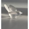 FIGURA CRISTALLO UCCELLO BIRD FROSTED CRYSTAL Sevres FRANCE PAPERWEIGHT 7 cm/h