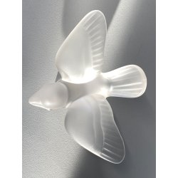 FIGURA CRISTALLO UCCELLO BIRD FROSTED CRYSTAL Sevres FRANCE PAPERWEIGHT 7 cm/h