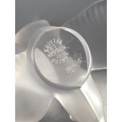 FIGURA CRISTALLO UCCELLO BIRD FROSTED CRYSTAL Sevres FRANCE PAPERWEIGHT 7 cm/h