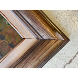 QUADRO OLIO PAESAGGIO Artino Giroldi "Andando a casa mia" BOSCO LAGO MAGGIORE