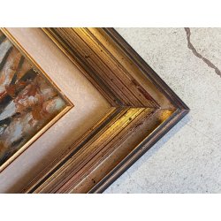 QUADRO OLIO PAESAGGIO Artino Giroldi "Andando a casa mia" BOSCO LAGO MAGGIORE