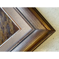 QUADRO OLIO PAESAGGIO Artino Giroldi "Andando a casa mia" BOSCO LAGO MAGGIORE