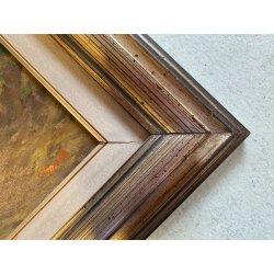 QUADRO OLIO PAESAGGIO Artino Giroldi "Andando a casa mia" BOSCO LAGO MAGGIORE