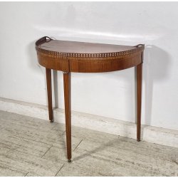 ANTICA CONSOLLE VITTORIANA INTARSIATA PRIMISSIMI 1900 LEGNO NOCE SCOLPITA EPOCA