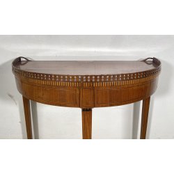 ANTICA CONSOLLE VITTORIANA INTARSIATA PRIMISSIMI 1900 LEGNO NOCE SCOLPITA EPOCA