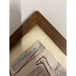 DISEGNO ASTRATTO TECNICA MISTA Corrado Selvini  FIGURE NUDO FEMMINILE '900