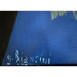 QUADRO ASTRATTO DIPINTO OLIO J. Biancini ARONA LAGO MAGGIORE ARTE CONTEMPORANEA