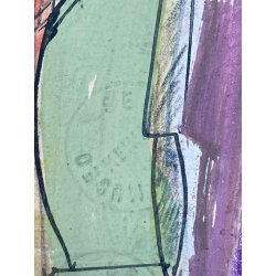 DISEGNO ASTRATTO TECNICA MISTA CARTA Corrado Selvini  FIGURE FEMMINILI NUDO '900