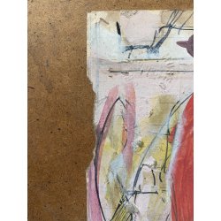 DISEGNO ASTRATTO TECNICA MISTA CARTA Corrado Selvini  FIGURE FEMMINILI NUDO '900