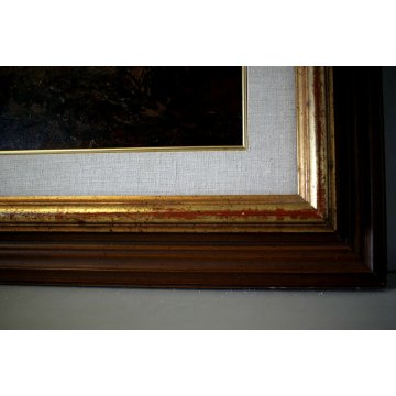 ANTICO QUADRO DIPINTO OLIO TAVOLA Bertinario Augusto NATURA MORTA FRUTTA PERE 