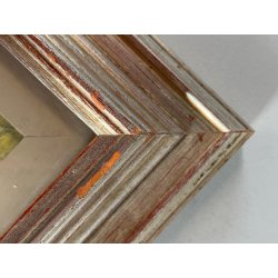 QUADRO DIPINTO OLIO De Regibus PAESAGGIO LACUSTRE AUTUNNO 21,5x17,5cm EPOCA '70