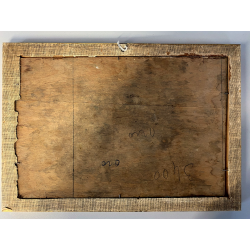 ANTICO QUADRO OLIO TAVOLETTA GENERE PAESAGGIO PASTORALE GREGGE PASTORE PECORE