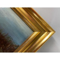 ANTICO QUADRO OLIO TAVOLETTA GENERE PAESAGGIO PASTORALE GREGGE PASTORE PECORE