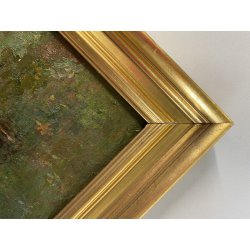 ANTICO QUADRO OLIO TAVOLETTA GENERE PAESAGGIO PASTORALE GREGGE PASTORE PECORE