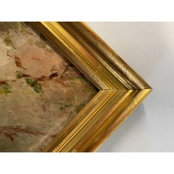 ANTICO QUADRO OLIO TAVOLETTA GENERE PAESAGGIO PASTORALE GREGGE PASTORE PECORE