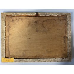 ANTICO QUADRO OLIO TAVOLETTA GENERE PAESAGGIO LACUSTRE PASTORALE GREGGE  PECORE