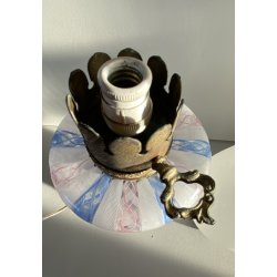 LAMPADA LUME TAVOLO ABATJOUR VETRO MURANO RETICELLO ZANFIRICO ELETTRIFICATA '50