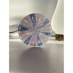 LAMPADA LUME TAVOLO ABATJOUR VETRO MURANO RETICELLO ZANFIRICO ELETTRIFICATA '50