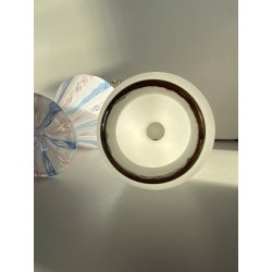 LAMPADA LUME TAVOLO ABATJOUR VETRO MURANO RETICELLO ZANFIRICO ELETTRIFICATA '50