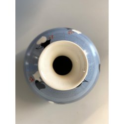 PICCOLO VASO CERAMICA Lavenia DECORO PATTERN FLOREALE ASTRATTO ART DECO 11cm/h