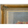 ANTICO QUADRO DIPINTO Jean Affeltranger Töss NATURA MORTA fiori ROSE olio tavola