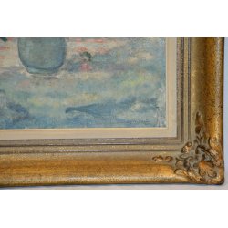 ANTICO QUADRO DIPINTO Jean Affeltranger Töss NATURA MORTA fiori ROSE olio tavola