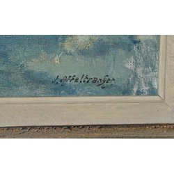 ANTICO QUADRO DIPINTO Jean Affeltranger Töss NATURA MORTA fiori ROSE olio tavola