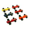 LOTTO 6 pz MACCHININE in LEGNO CON NUMERO GIOCO WOODEN CAR VINTAGE TOY 1970 