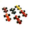 LOTTO 6 pz MACCHININE in LEGNO CON NUMERO GIOCO WOODEN CAR VINTAGE TOY 1970 