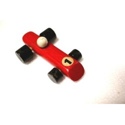 LOTTO 6 pz MACCHININE in LEGNO CON NUMERO GIOCO WOODEN CAR VINTAGE TOY 1970 