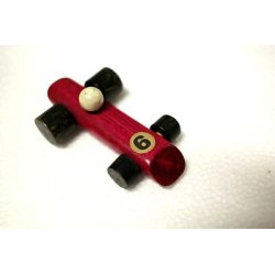 LOTTO 6 pz MACCHININE in LEGNO CON NUMERO GIOCO WOODEN CAR VINTAGE TOY 1970 