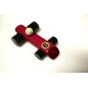 LOTTO 6 pz MACCHININE in LEGNO CON NUMERO GIOCO WOODEN CAR VINTAGE TOY 1970 