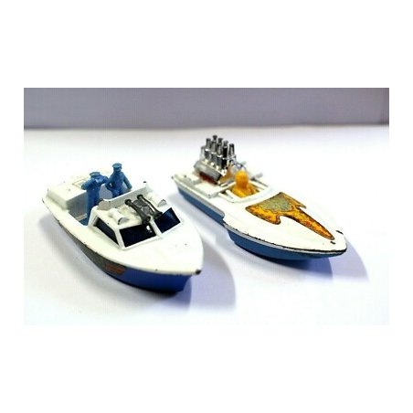 2pz MOTOSCAFO SPEADBOAT MACCHININA MODEL Matchbox N°5 Seafire N°52 Superfast '70