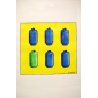 QUADRO CARTONE MARTELLATO ACQUERELLO M. Morandi MODERN POP ART BOMBOLE GAS '80s