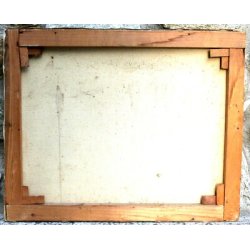 QUADRO DIPINTO OLIO TELA Vis PAESAGGIO MONTANO VEDUTA MONTAGNA NEVE BAITE '900