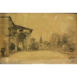 QUADRO DISEGNO ARCHITETTONICO GRAFITE Prof. Architekt G. Lukomskij KIEW 900