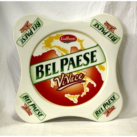 PIATTO VASSOIO PUBBLICITARIO Bel Paese GALBANI CERAMICA DISH PLATE LOGO VINTAGE