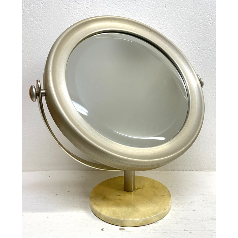 SPECCHIO NARCISO SERGIO MAZZA PER ARTEMIDE VINTAGE 1960 PIEGHEVOLE ACCIAIO MARMO