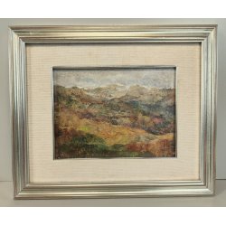 ANTICO DIPINTO Vittorio Rosa MOTTARONE VEDUTA PAESAGGIO MONTAGNE Natale 1989