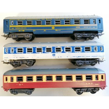 LOTTO 3pz LIMA Carrozza Letti DB LMS 505 x Locomotiva SCALA H0 TRENINO vagone