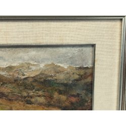 ANTICO DIPINTO Vittorio Rosa MOTTARONE VEDUTA PAESAGGIO MONTAGNE Natale 1989