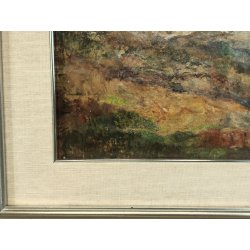 ANTICO DIPINTO Vittorio Rosa MOTTARONE VEDUTA PAESAGGIO MONTAGNE Natale 1989