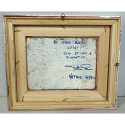 ANTICO DIPINTO Vittorio Rosa MOTTARONE VEDUTA PAESAGGIO MONTAGNE Natale 1989