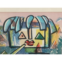 GRANDE QUADRO DESIGN ASTRATTO Ibrahim Kodra LITOGRAFIA 146/150 STAMPA MULTIPLO.