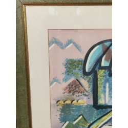 GRANDE QUADRO DESIGN ASTRATTO Ibrahim Kodra LITOGRAFIA 146/150 STAMPA MULTIPLO.