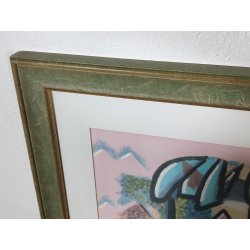 GRANDE QUADRO DESIGN ASTRATTO Ibrahim Kodra LITOGRAFIA 146/150 STAMPA MULTIPLO.