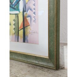 GRANDE QUADRO DESIGN ASTRATTO Ibrahim Kodra LITOGRAFIA 146/150 STAMPA MULTIPLO.