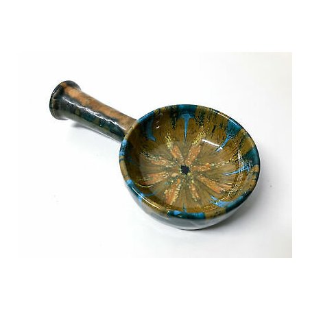 CIOTOLA DESIGN CERAMICA SMALTO POLICROMO MANICO SCODELLA VASO TERRACOTTA ITALIA