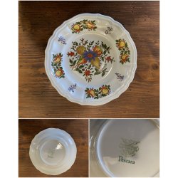 SERVIZIO PIATTI VINTAGE 6 Pers "Pescara" CERAMICA Sci Laveno Verbanum Stone 44pz